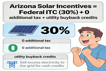 Arizona Solar Incentives 2026 – Tax Credits, Rebates, Net Metering & Solar Savings