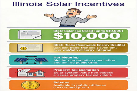 Illinois Solar Incentives 2026 – Tax Credits, Rebates, Net Metering & Savings