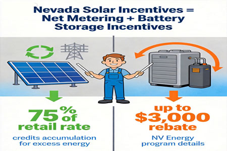 Nevada Solar Incentives 2026 – Tax Credits, Net Metering, Rebates & Savings Explained