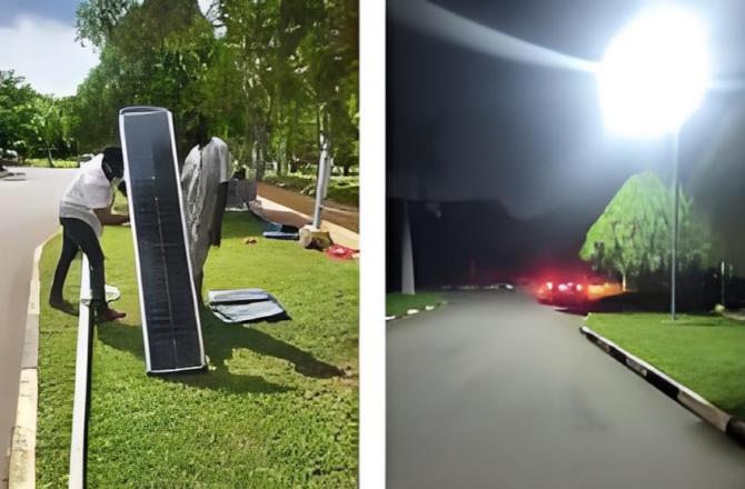 150 Sets Of Integrated Solar Street Lights SLZ-100W In Nigeria