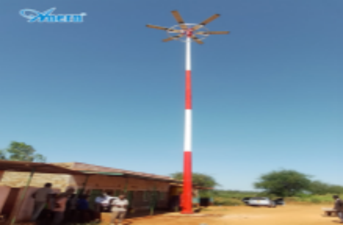 Kenya 20m Pole Solar Corridor Lighting Upgrade with Anern SLV 150W