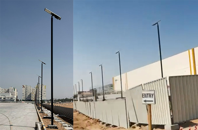 Anern 33 Sets of SLZ2-100W Solar Street Lights in UAE Public Infrastructure Project