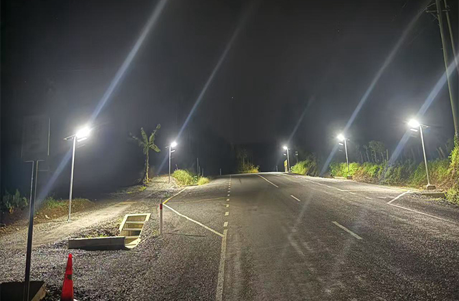 Anern SLZ‑60W All‑in‑One Solar Street Lights with Poles in Samoa Coastal Road Lighting Project