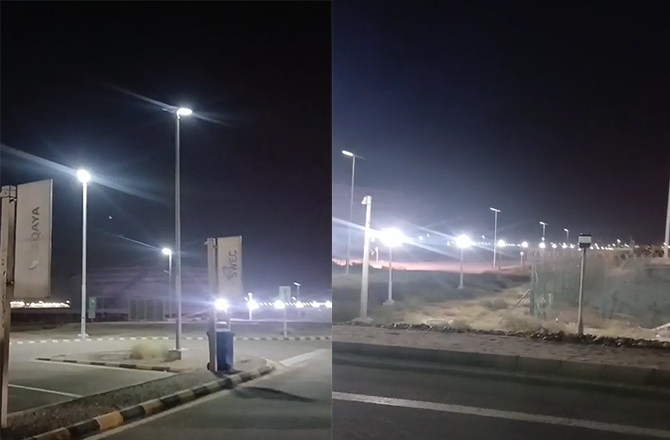 Anern SLV2‑100W Solar Street Lights in Saudi Arabia Lighting Project