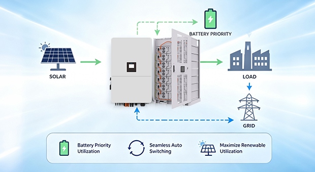 30-125KW Hybrid (DEYE Inverter) Solar System Advantages