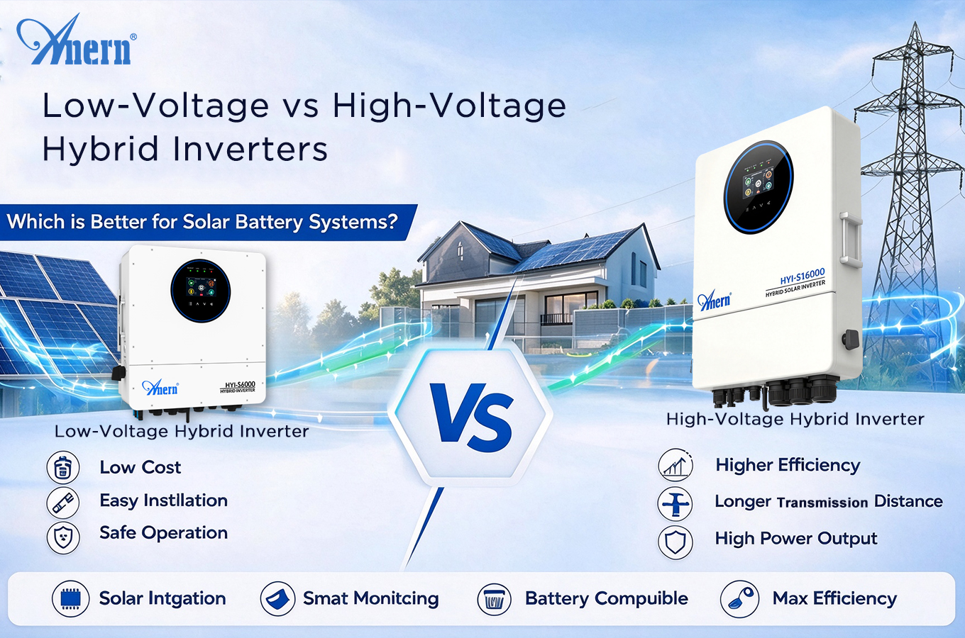 Low-Voltage vs High-Voltage Hybrid Inverters: Which Is Better for Solar Battery Systems?